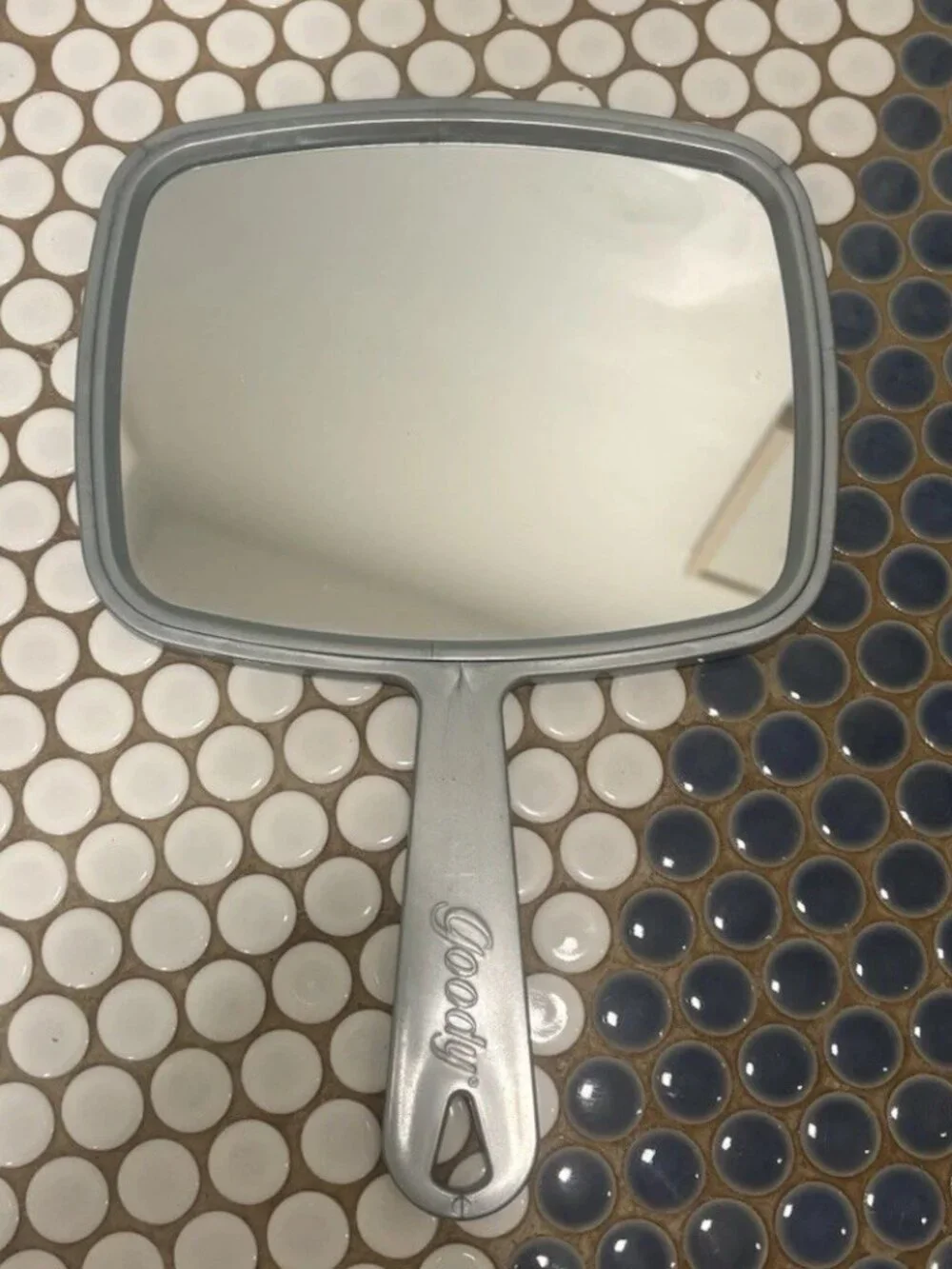 Vintage 1999 Goody Hand Held Mirror With Handle Gold Plastic, Made In USA-8